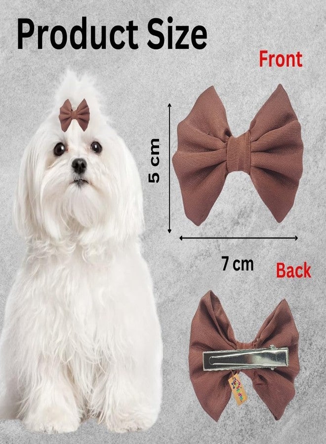 ويستيرن إرا مشبك شعر للكلاب بتصميم فيونكة مستوحى من العصر الغربي | إكسسوار أنيق للحيوانات الأليفة | ناعم ومريح | مناسب للكلاب الصغيرة والمتوسطة والكبيرة | مثالي للعناية الشخصية، جلسات التصوير، والحفلات. تصميم عصري ومتين للحيوانات الأليفة (بني) - Image 4